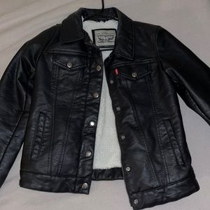 Never worn Black leather Levi jacket